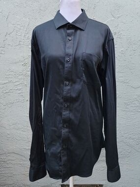 The Savile Row Company Black Classic Fit Dress Shirt Size L 16-16.5 34/35